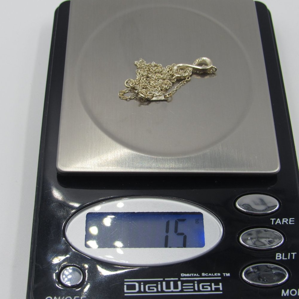 18" Sterling Rustic Crystal Infinity Necklace - image 5